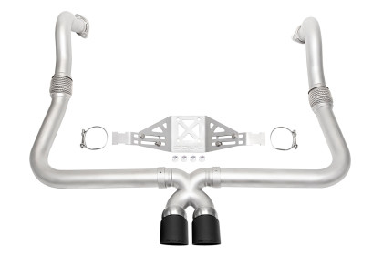 SOUL 17+ Porsche 718 Cayman / Boxster Performance Exhaust - Manual - Slash Cut Satin Black Tips solPOR.718M.ESX.SLTB