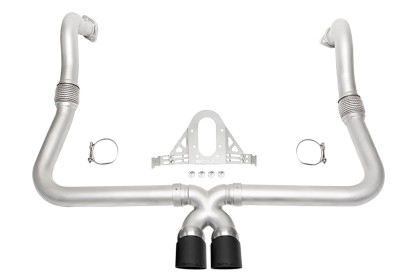 SOUL 17+ Porsche 718 Cayman / Boxster Performance Exhaust - PDK - Slash Cut Satin Black Tips solPOR.718P.ESX.SLTB