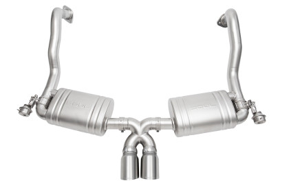 SOUL 13-16 Porsche 981 Cayman / Boxster Valved Exhaust - Slash Cut Brushed Finish Tips solPOR.981.VES.SLTBR