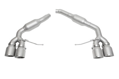 SOUL 14+ Porsche Macan 3.0 / 3.6T Resonated Muffler Bypass Exhaust - 4in Slash Cut Brushed Tips solPOR.MAC3.MB.SLT.BR