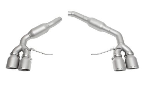 SOUL 2016+ Porsche Macan 2.0T Resonated Muffler Bypass Exhaust - 4in Straight Cut Brushed Tips solPOR.MAC2.MB.SWT.BR