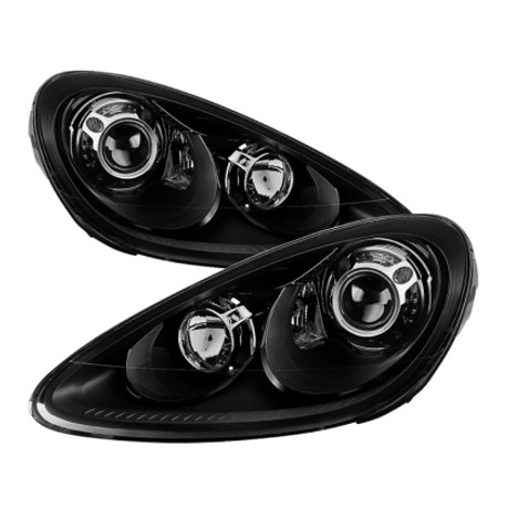 Xtune Porsche Cayenne 11-14 4 LED Projector Headlights Black PRO-JH-PCAY11-AFS-BK spy9934049