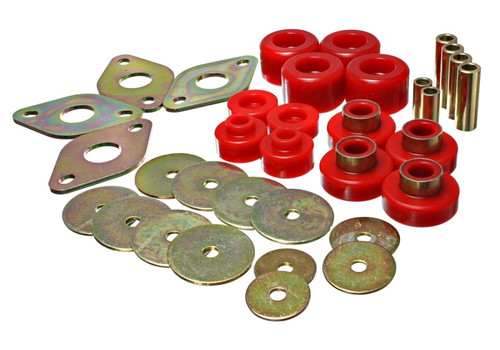 Energy Suspension Body Mount Set-Reg Access & Dbl Cab - Red eng8.4109R