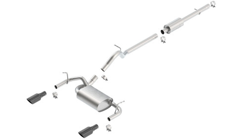 Borla 12-16 Jeep Wrangler 3.6L AT/MT 4DR 4WD S SQ RL AC SR 2.5in 2in TIP 3.5inx3.28in Black Chrome bor140459BC