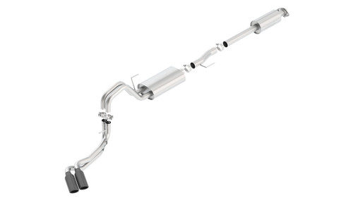 Borla 15-17 Ford F-150 2.7/3.5L V6 / 5.0 V8 2/4WD Black Chrome Angle-Cut Side Exit Catback Exhaust bor140617BC