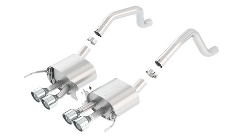 Borla 2014 Chevy Corvette C7 ZO6 S/C w/o AFM w/o NPP S-Type Rear Section Exhaust Dual Rd Rolled Tips bor11910