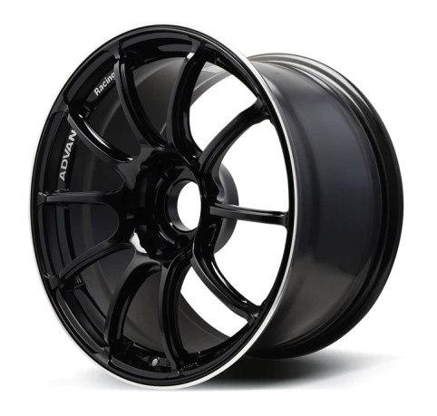 Advan RZII 17x7.5 +38 4-100 Racing Gloss Black Wheel avnYAZ7F38AB