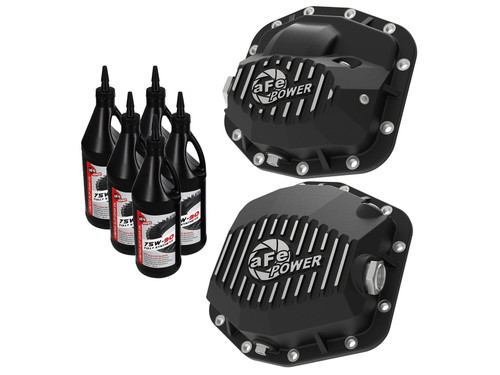 aFe Pro Series Front/Rear Diff Cover Kit w/ Oil 2018+ Jeep Wrangler (JL) 2018 3.6L (Dana M186/M220) afe46-7101AB