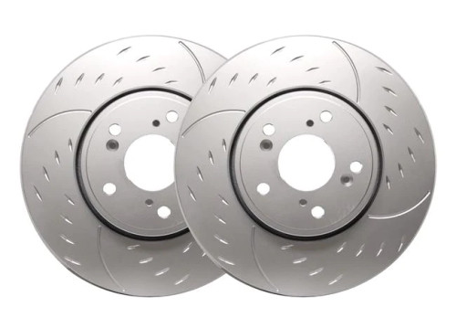 SP Performance Diamond Slotted Front Brake Rotors | 2018-2020 Kia Stinger 3.3L  - Silver SP Performance Diamond Slotted Front Brake Rotors | 2018-2020 Kia Stinger 3.3L  - Silver