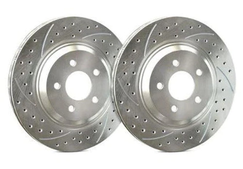 SP Performance Double Drilled And Slotted Front Brake Rotors | 2018-2020 Kia Stinger 2.0L  - Silver SP Performance Double Drilled And Slotted Front Brake Rotors | 2018-2020 Kia Stinger 2.0L  - Silver