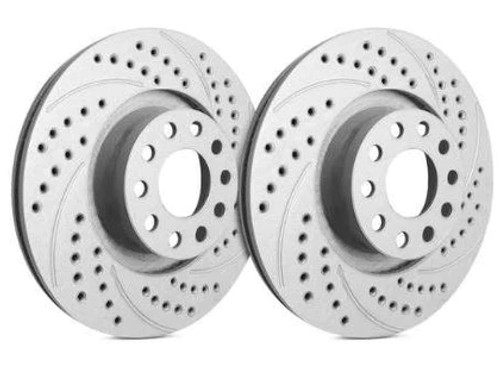 SP Performance Double Drilled And Slotted Front Brake Rotors | 2018-2020 Kia Stinger 3.3L - Gray SP Performance Double Drilled And Slotted Front Brake Rotors | 2018-2020 Kia Stinger 3.3L - Gray