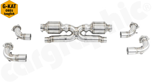 CARGRAPHIC Sport Catalytic Converter Set - X-Pipe Version w/Merged Exhaust Flow For Porsche 997.1 Carrera 2 / 4 3.6L & 2S / 4S 3.8L - CARP97KATXOBD2 CARGRAPHIC Sport Catalytic Converter Set - X-Pipe Version w/Merged Exhaust Flow For Porsche 997.1 Carrera 2 / 4 3.6L & 2S / 4S 3.8L - CARP97KATXOBD2
