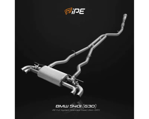 IPE SS Dual Side Dual Out Non-OPF Catback Exhaust System w/Chrome Silver Tips BMW G30 540i B58 2016-2023 IPE SS Dual Side Dual Out Non-OPF Catback Exhaust System w/Chrome Silver Tips BMW G30 540i B58 2016-2023