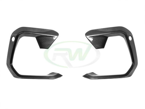 RW Carbon BMW F96 X6M Carbon Fiber Upper Bumper Splitters - bmwf9605