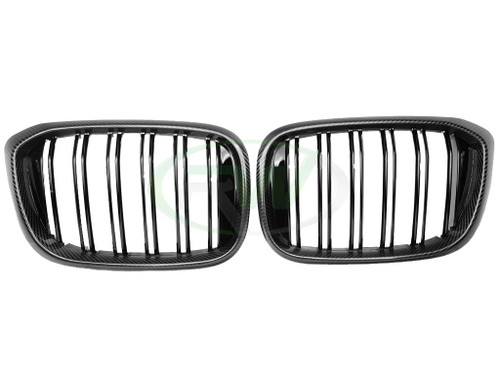 RW Carbon BMW G01 G02 F97 F98 Pre LCI Dual Slat CF Grilles - bmwg01013