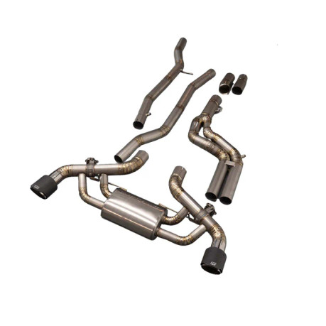 R44 Toyota Supra A90 Titanium Exhaust Cat-Back System with Carbon Tips - R44-A90-CATBACK-CARBON R44 Toyota Supra A90 Titanium Exhaust Cat-Back System with Carbon Tips - R44-A90-CATBACK-CARBON