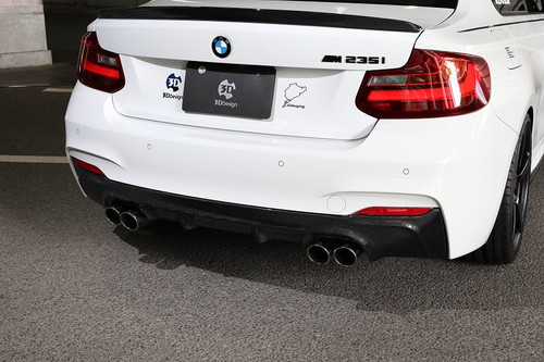 3D Design F22 2-Series M-Sport Carbon Rear Diffuser - 4-Tip - 3108-22221