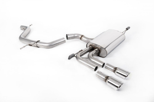 Milltek Audi A3 Non-Resonated (Louder) Cat-Back Exhaust System with GT-80 Polished Trims - SSXAU636
