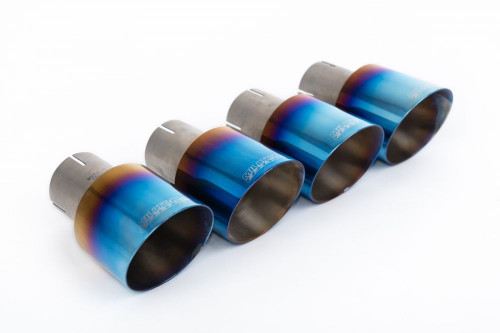 Milltek Audi B9 S4 (Non Sport Diff Models) Non-Resonated (Louder) Cat-Back with Quad Burnt Titanium Trims - SSXAU1083