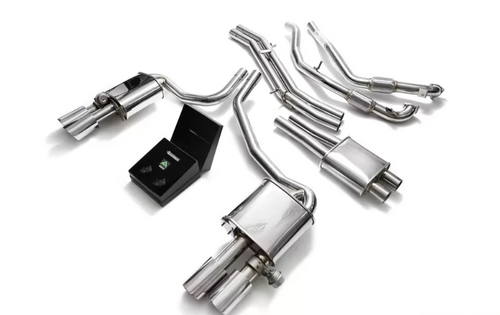 Armytrix Valvetronic Exhaust System Audi S5 Coupe 3.0L V6 Turbo B9 2017-2020 - Chrome Silver Tips - AU95S-QS14C