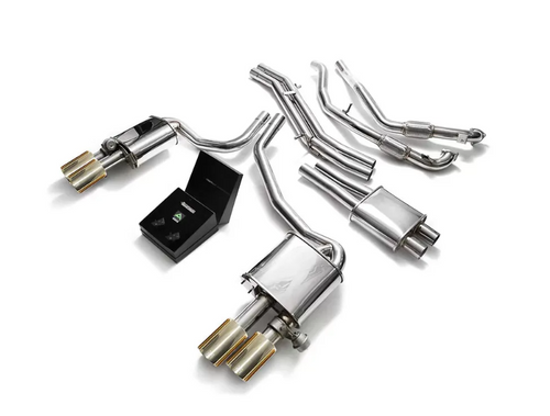 Armytrix Valvetronic Exhaust System Audi S4 | S5 3.0L V6 Turbo B9 Non-OPF 2017-2023 - Gold Tips - AU94S-QS11G