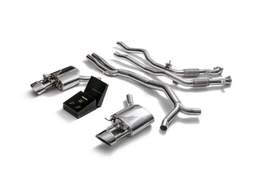 Armytrix Valvetronic Exhaust System Audi RS4 | RS5 (B9) Avant/Sportback 2.9 V6 Turbo Non-OPF 2019+ - Chrome Silver Tips - AU94REN-DS45C