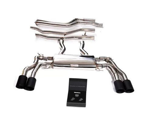 Armytrix Valvetronic Exhaust System BMW X3 M | X4 M 2019+ - Matte Black Tips - BMF98E-QS38M