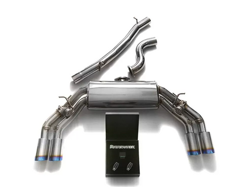 Armytrix Valvetronic Exhaust System Audi TTS Quattro MK3 8S 2.0 TFSI Non-OPF 2015+ - Blue Coated Tips - AU8SS-QS11B