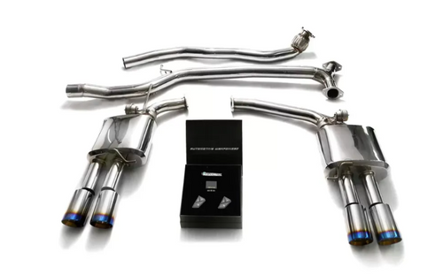 Armytrix Valvetronic Exhaust System Audi A5 | A5 Quattro 2005-2015 - Blue Coated Tips - AUB82-QS11B