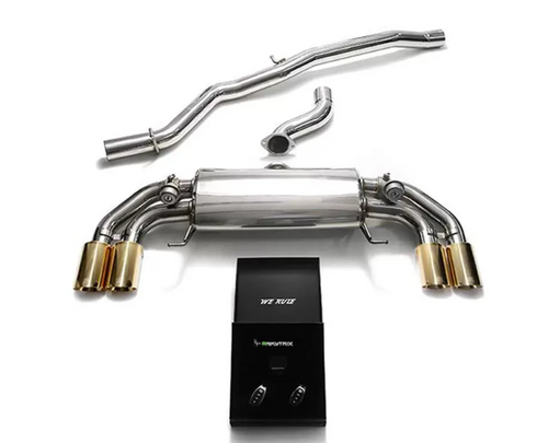 Armytrix Valvetronic Exhaust System Audi S1 8X Hatchback/Sportback 2.0 Turbo 2015-2018 - Quad Gold Tips - AU8XS-QS11G