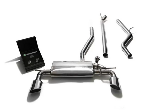Armytrix Valvetronic Exhaust System Mercedes-Benz A180 | A200 | A250 W176 2012-2015 - Chrome Silver Tips - MBA26-DS18C