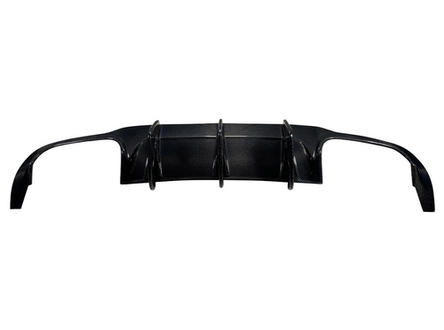 Suvneer W204 Facelift C63 Carbon Fiber Rear Diffuser Big Fins V2 - W204CFDIFV2