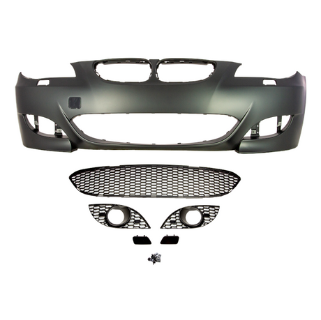 Suvneer BMW E60 2004-2009 M5 Style Front Bumper (Fog Lights & 9006 Connectors Included)