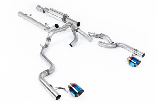 Milltek Ford F150 SuperCrew Road+ Resonated Cat-back with Burnt Titanium Tips - SSXFD495