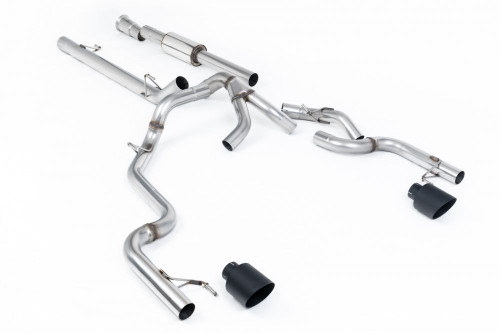Milltek Ford F150 SuperCrew Race Part-Resonated (Louder) Cat-back with Cerakote Black Tips  - SSXFD501