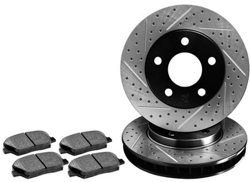 R1 Concepts Premier Drilled & Slotted Rotors + Pads BMW 135