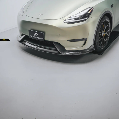 Future Design Tesla Model Y Carbon Fiber Front Lip Spoiler