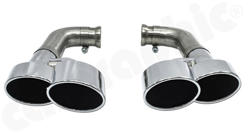 CARGRAPHIC Sport Double-End Tailpipe Set 2x125x95mm Mirror Polished for ...