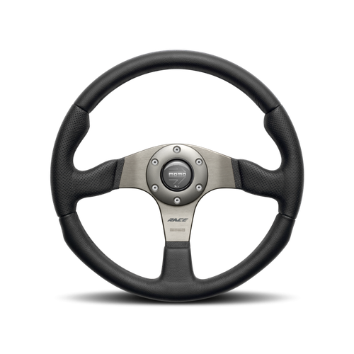 Momo Race Steering Wheel 350 mm - Black Leather/Anth Spokes ...