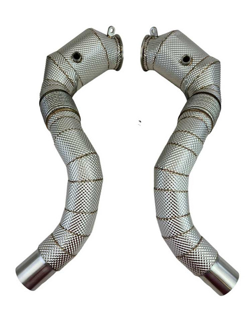 Catted Downpipes with Heat Shields for BMW 550i, 650i, 750i, X5, X6 ...