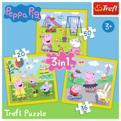 Trefl PeppaPig 3 in1 Jigsaw Puzzle - 106pc