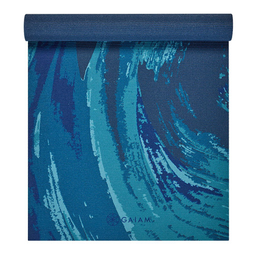 Gaiam Print Yoga Mat, Non Slip Exercise & Fitness Mat Pacific Harbor 4mm 68”x24”