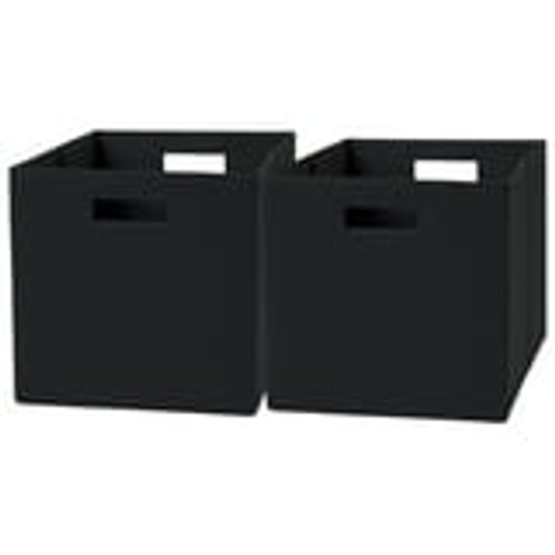 Better Homes & Gardens Fabric Cube Storage Bins (12.75" x 12.75"), 2 Pack, Black