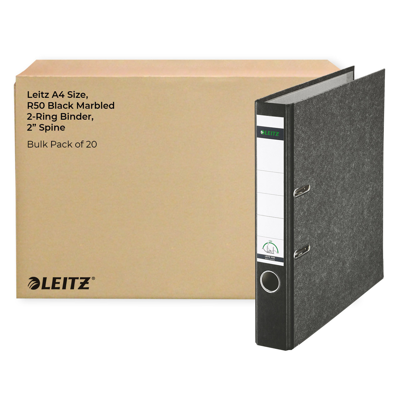 Leitz 2-Ring European A4 Binder, 3″, 6 Pack – Merangue