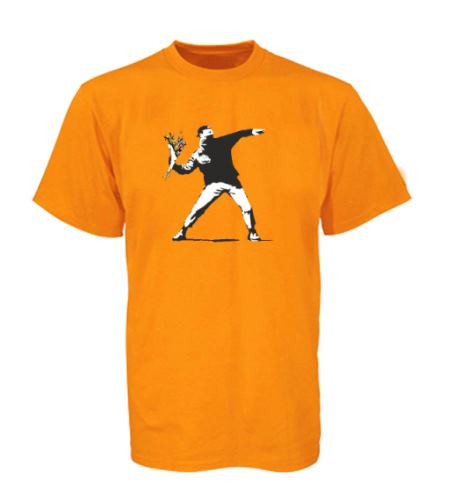 Nutees Banksy Flower Thrower Women's T-Shirt - 100% Cotton Street Art Tee