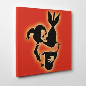 Banksy Canvas Print - Bomb Hugger Banksy Canvas Print - Bomb Hugger