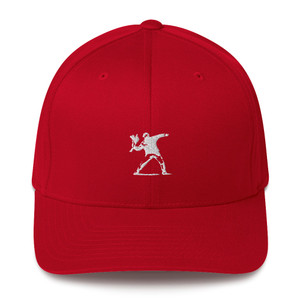Embroidered White Flower Thrower Baseball Cap Embroidered White Flower Thrower Baseball Cap