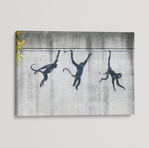 Banksy Canvas Print - Swinging Monkeys Banksy Canvas Print - Swinging Monkeys