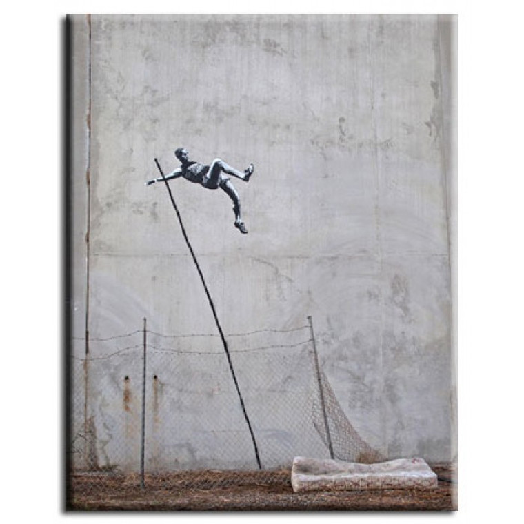 Banksy Canvas Print - Olympic Pole Vault