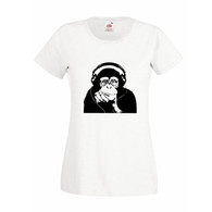 Ladies Headphone Chimp t shirt